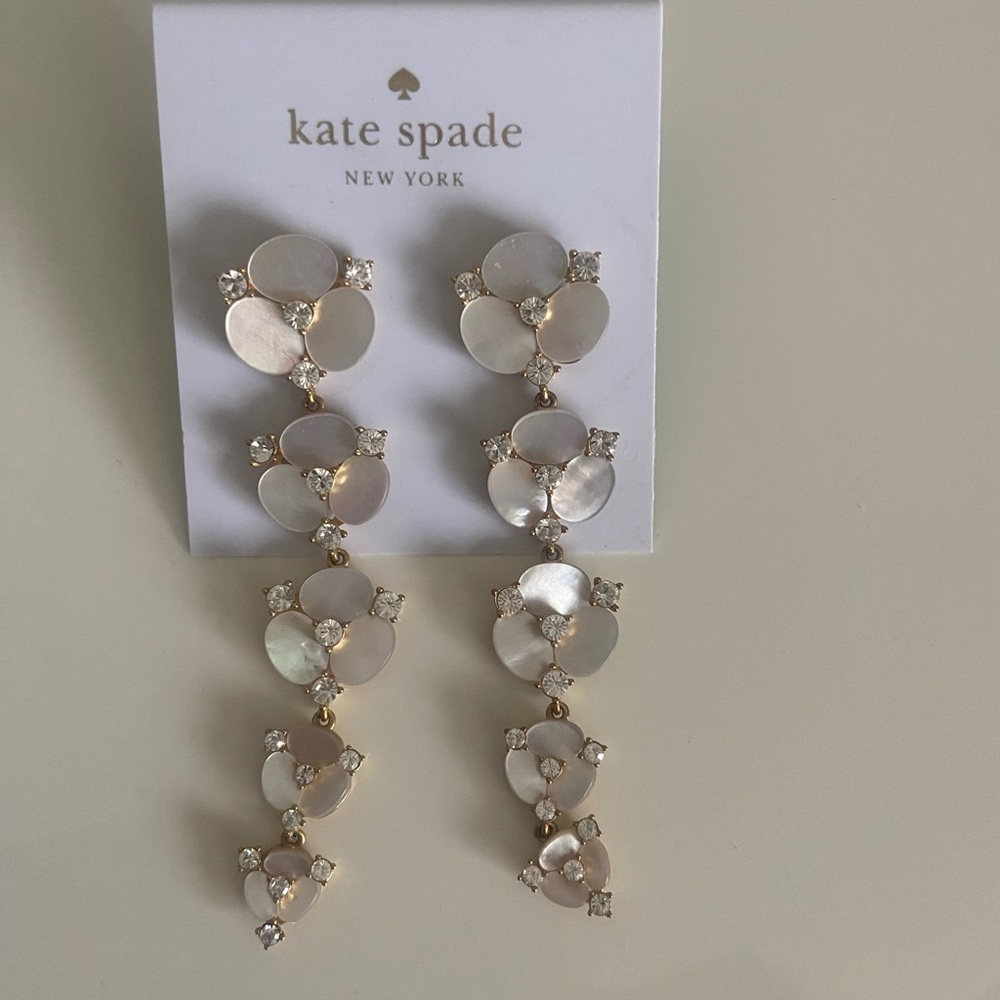 Kate Spade Pearl and Gold Drop Earrings